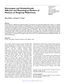 Stereotypes and Schadenfreude: Affective and