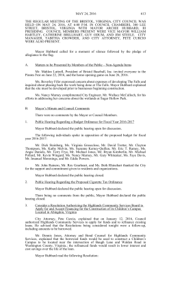 MAY 24, 2016 613 THE REGULAR MEETING OF