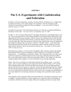 The US Experiments with Confederation and