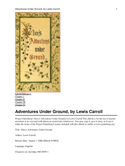 Alice`s Adventures Under Ground