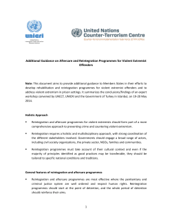 Additional Guidance on Aftercare and Reintegration Programmes for
