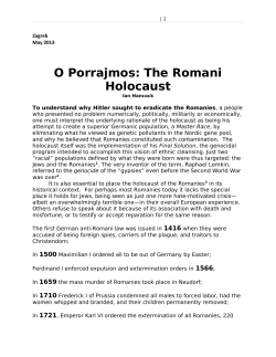 O Porrajmos: The Romani Holocaust