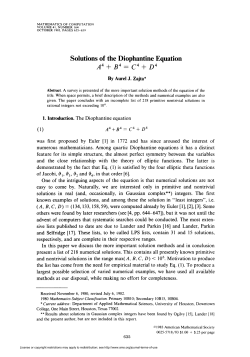 Solutions of the Diophantine Equation