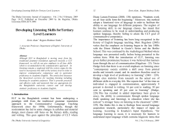 Developing Listening Skills forTertiary Level Learners