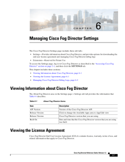 Managing Cisco Fog Director Settings