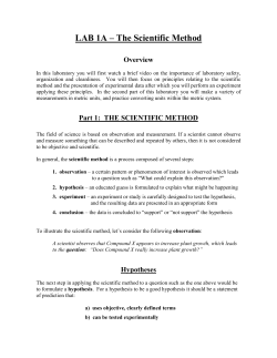LAB 1A The Scientific Method