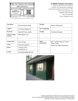 Available Property Inventory - Pottsville Area Development