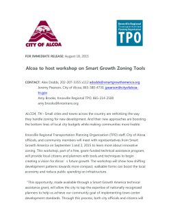 Alcoa to host workshop on Smart Growth Zoning Tools