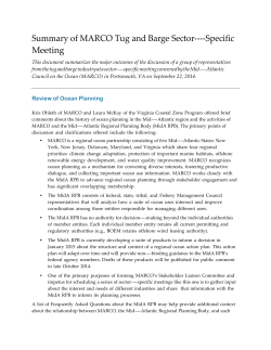 Summary of MARCO Tug and Barge Sector---