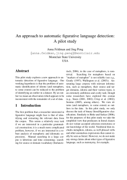An approach to automatic figurative language detection: A pilot study