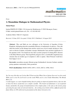 A Moonshine Dialogue in Mathematical Physics