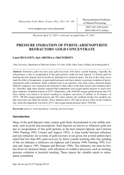Pressure oxidation of pyrite-arsenopyrite refractory gold concentrate