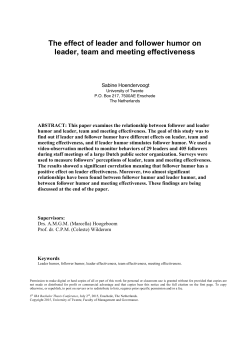 The effect of leader and follower humor on leader, team and meeting