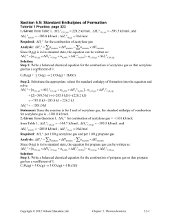 5.5 Standard Enthalpies of Formation