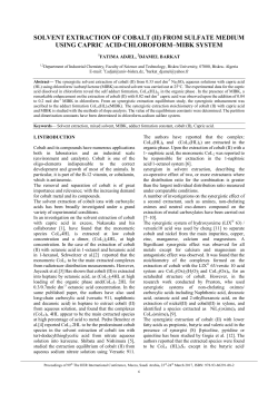 solvent extraction of cobalt (ii) from sulfate medium using capric acid