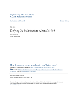 Defying De-Stalinization: Albania`s 1956