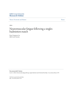 Neuromuscular fatigue following a singles badminton match