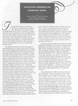 ntellectual freedom in elementary schools is a complex topic to