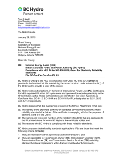 2016_01-28 BC Hydro Compliance with NEB MO-036