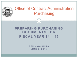 Office of Contract Administration Purchasing