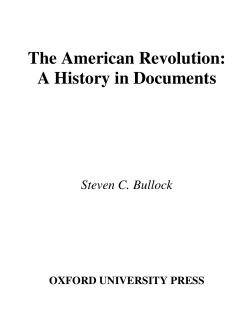 The American Revolution: A History in Documents
