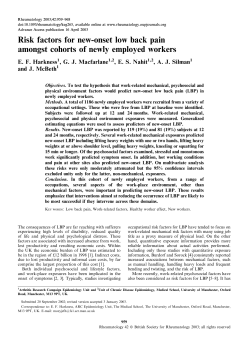 Risk factors for new-onset low back pain amongst