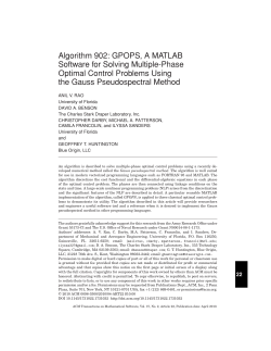 GPOPS, A MATLAB software for solving multiple