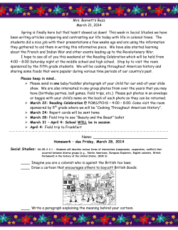 Mrs. Barnett`s Buzz March 21, 2014 Spring is finally here but that