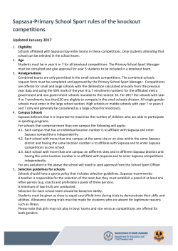 Sapsasa knockout rules of the competition