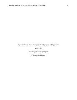 Agnew`s General Strain Theory - University of Illinois Springfield