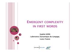 emergent complexity in first words
