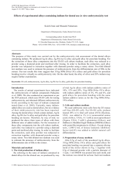 Effects of experimental alloys containing indium for dental
