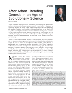 After Adam: Reading Genesis in an Age of Evolutionary Science