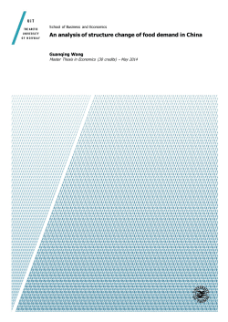 An analysis of structure change of food demand in China - Munin
