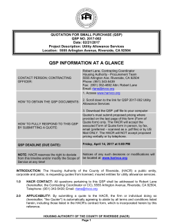 (QSP # 2017-002) Utility Allowance Services