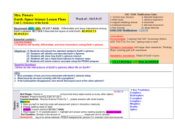 Mrs. Powers Earth /Space Science Lesson Plans