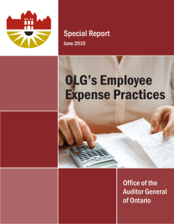 OLG`s Employee Expense Practices (Special Report) (pdf 297kb)