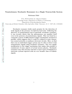 Nonstationary Stochastic Resonance in a Single Neuron