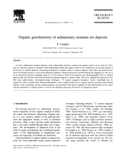 Organic geochemistry of sedimentary uranium ore deposits