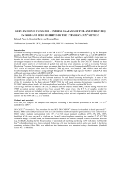 GERMAN DIOXIN CRISIS 2011 &ndash; EXPRESS ANALYSIS OF PCB