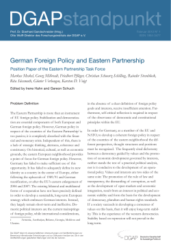 German Foreign Policy and Eastern Partnership