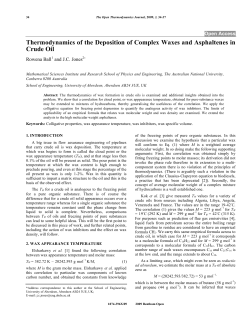 Thermodynamics of the Deposition of Complex Waxes and