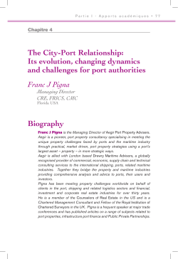 The City-Port Relationship: Its evolution, changing dynamics