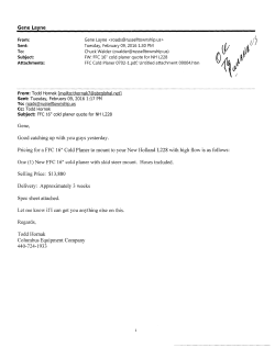 Gene, Good catching up with you guys yesterday. Pricing for a FFC