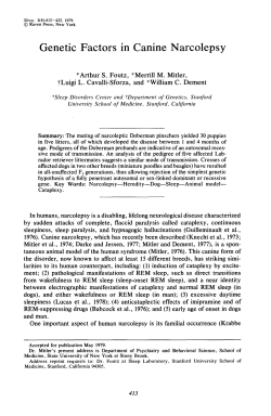 Genetic Factors in Canine Narcolepsy