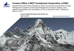 Notice Concerning Amendments to Asset Management Guideline of
