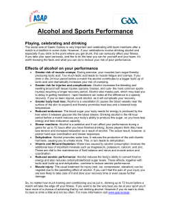 Alcohol and Sports Performance