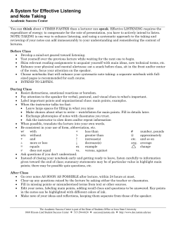 A System for Effective Listening and Note Taking