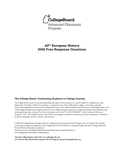 AP&reg; European History 2008 Free-Response Questions