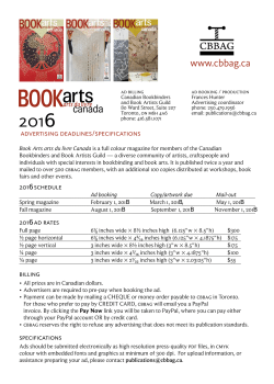 rate sheet here - Canadian Bookbinders and Book Artists Guild